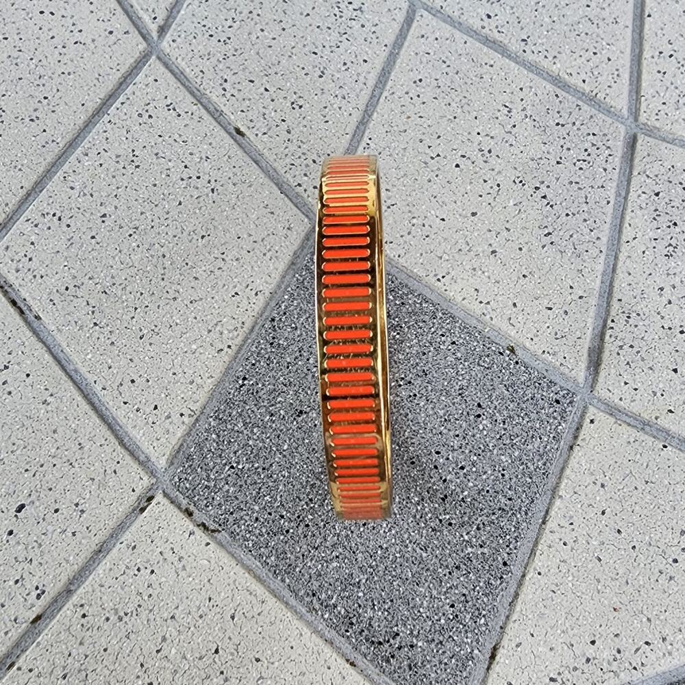 Kate Spade At Your Service Orange Enamel Bangle Bracelet - Picture 3 of 9